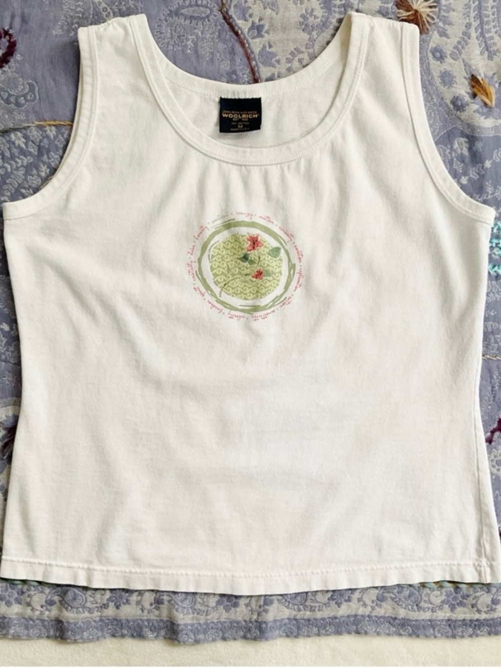 Vintage 90s Woolrich USA Floral Heritage Graphic Tank Made in USA Medium